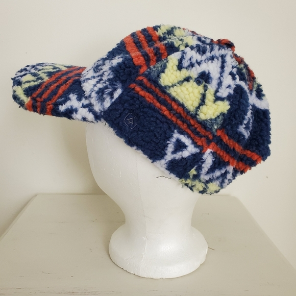 COAL Fuzzy Fleece Patchwork Tribal Print Ball Cap Hat OSFM - Picture 8 of 11